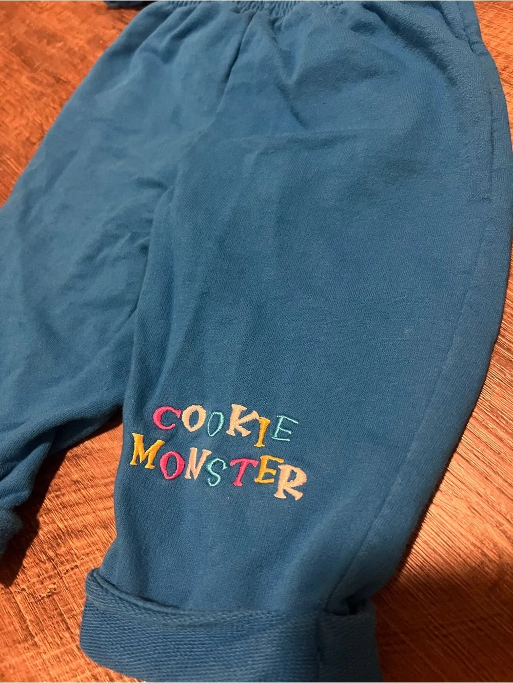 Vintage Sesame Street Cookie Monster Royal Blue Short Sleeve Set